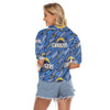 los-angeles-chargers-womens-v-neck-shirts powder blue yellow football close-up design detail