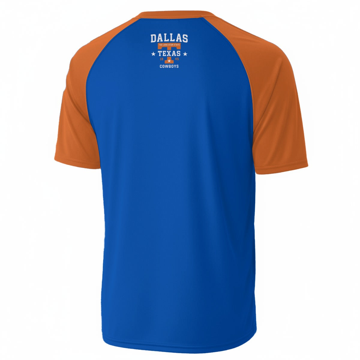 White Smoke Dallas Texas Football T-Shirt Blue and Orange – Lone Star City Sports Tee
