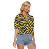 White Smoke Pittsburgh Football Yellow Black Zebra Women's V-neck Shirts