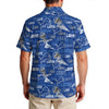 detroit-lions-mens-hawaiian-shirt-150gsm blue silver football fabric breathable detail