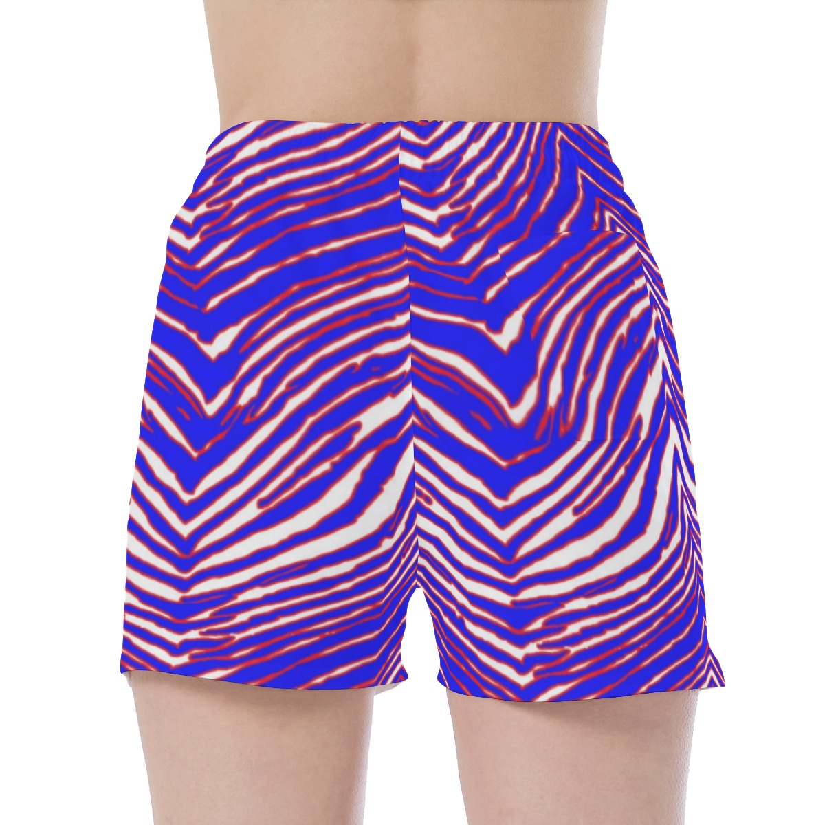White Smoke Buffalo Zebra Football Waistband Sport Shorts Game Day Streetwear