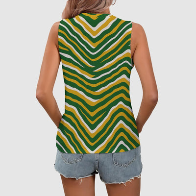 Lavender Green Bay Football Yellow Green Women’s Sleeveless V-Neck Tank Top – Game Day Streetwear
