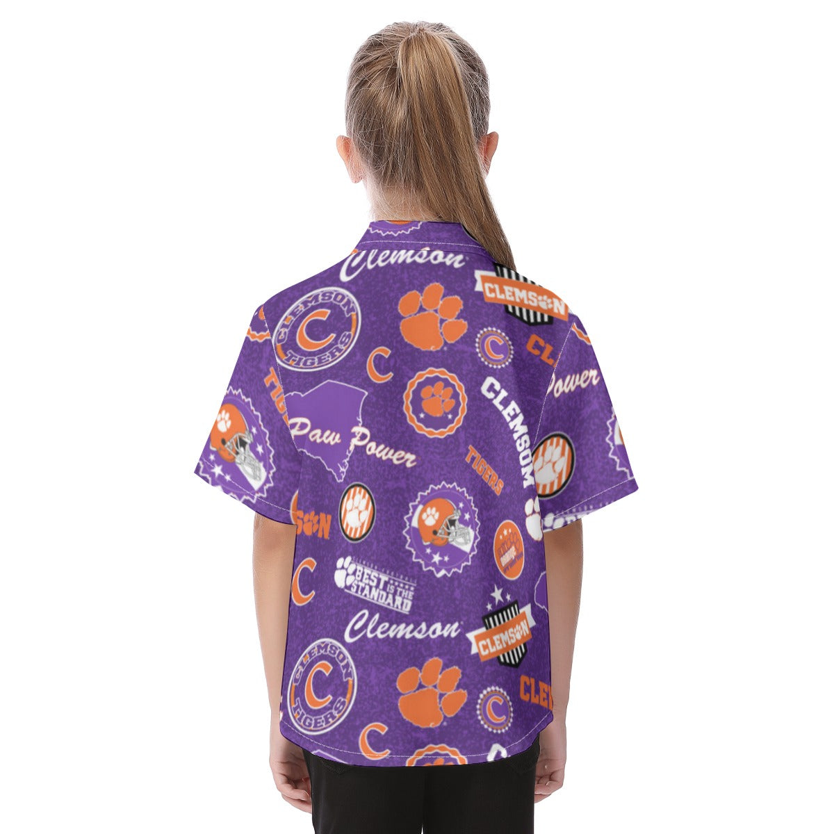 Clemson Tigers Kid's Hawaiian Vacation Shirt - ACC football apparel varsity sportswear product image 4.0