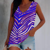 Buffalo Football Women’s Sleeveless V-Neck Tank Top – Zebra Game Day Streetwear Style – nfl fan apparel, game day outfit, image 1.0