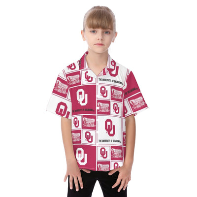 Oklahoma Sooners Kid's Hawaiian Vacation Shirt - Big 12 football apparel varsity sportswear product image 1.0