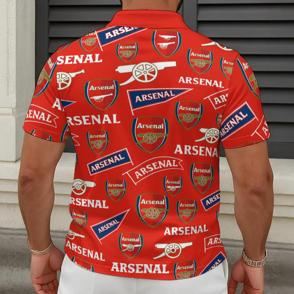 Arsenal FC  Men'S Short-Sleeved Zip Polo Shirt|180GSM