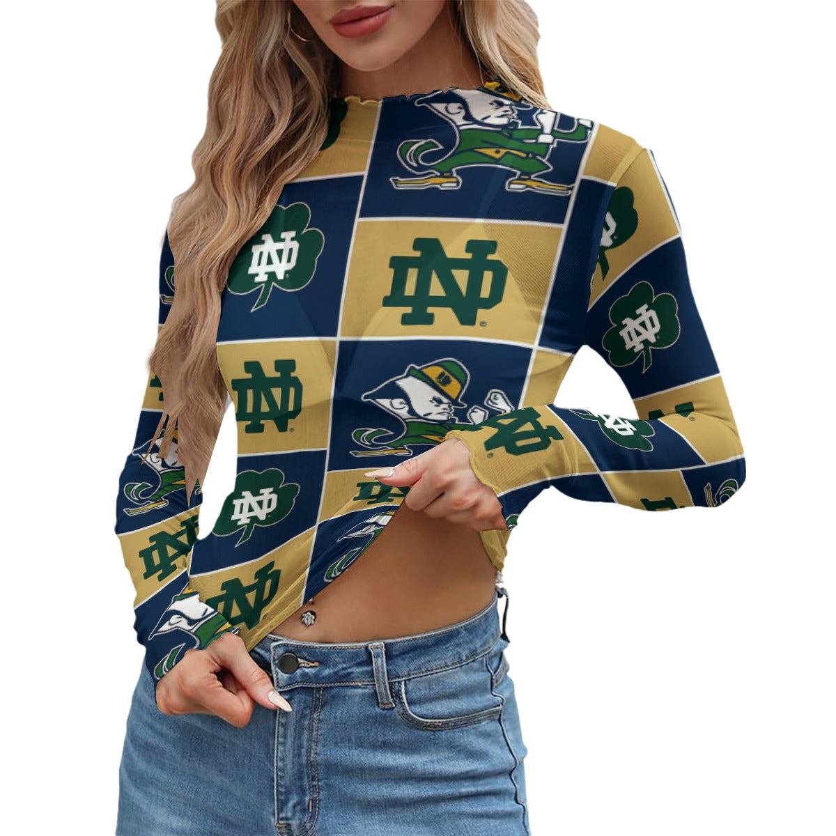 Notre Dame - Fighting Irish Women's Mesh T-shirt White varsity sports apparel
