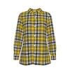 kansas jayhawks tartan plaid oversized button up women shirt iowa hawkeyes tartan plaid oversized button up women shirt women's elastic-back shirt women tartan plaid game day fashion