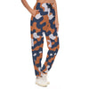 White Smoke Chicago Football Women’s Camo Joggers – Navy Orange Game Day Sweatpants