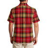 White Smoke San Francisco Football Plaid Men’s Hawaiian Shirt – Bay Area Game Day Casual Button-Up (150GSM)