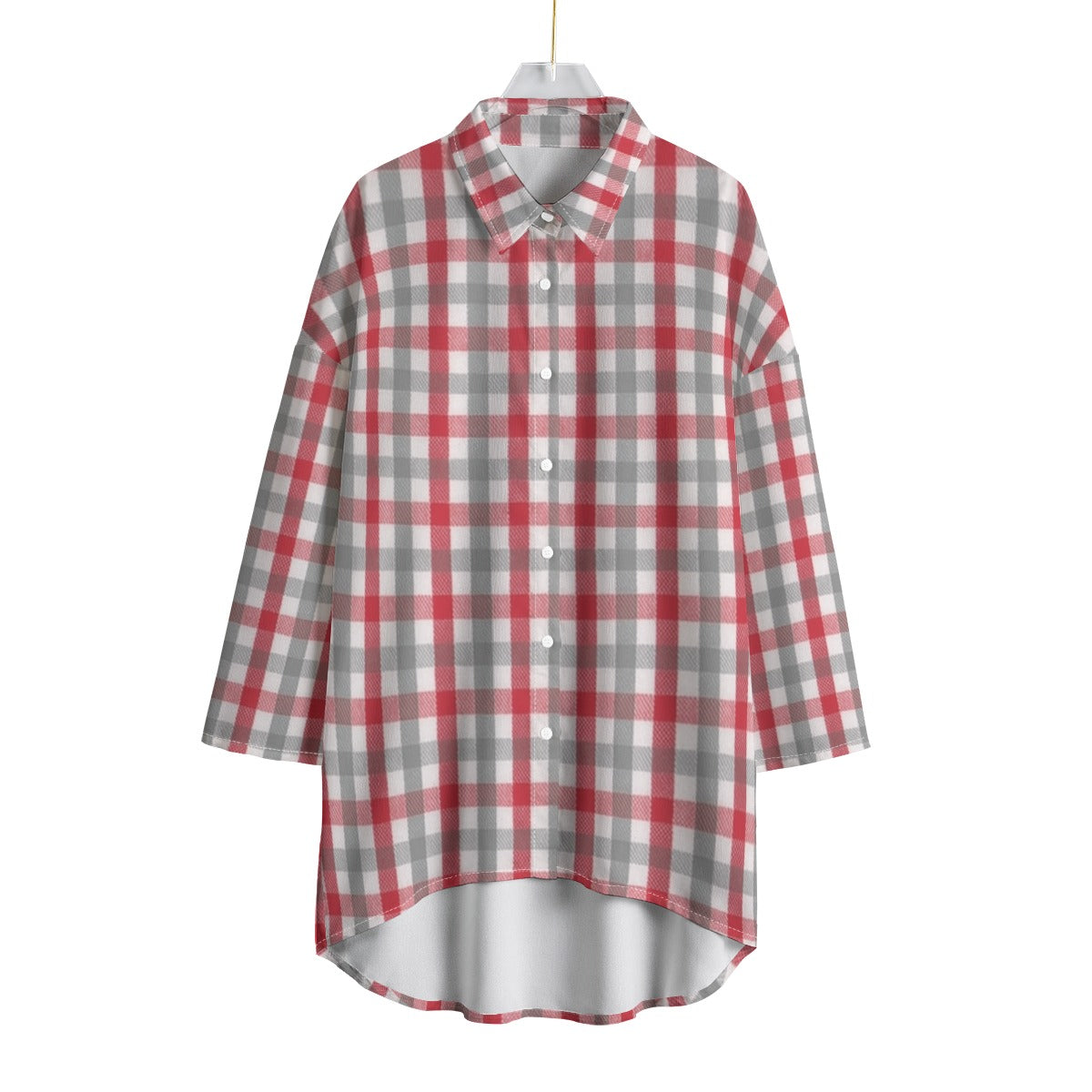Alabama Chiffon Shirt Women – Crimson Plaid Elbow Sleeve Football Top – lightweight game day shirt, game day outfit, image 1.0