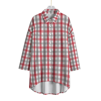 Alabama Chiffon Shirt Women – Crimson Plaid Elbow Sleeve Football Top – lightweight game day shirt, game day outfit, image 1.0