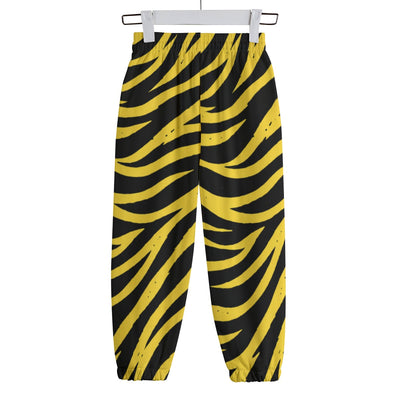 White Smoke Pittsburgh Football Yellow Black Zebra Kid's Sweatpants | 310GSM Cotton
