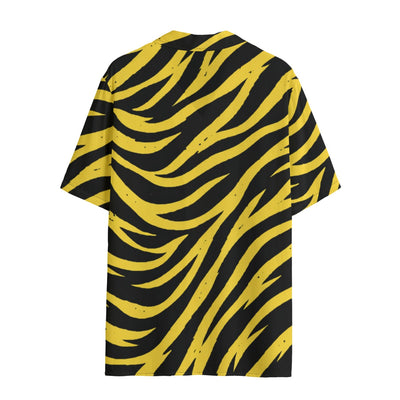 White Smoke Pittsburgh Football Yellow Black Zebra Women’s Hawaii Shirt 120GSM – Game Day Summer Style