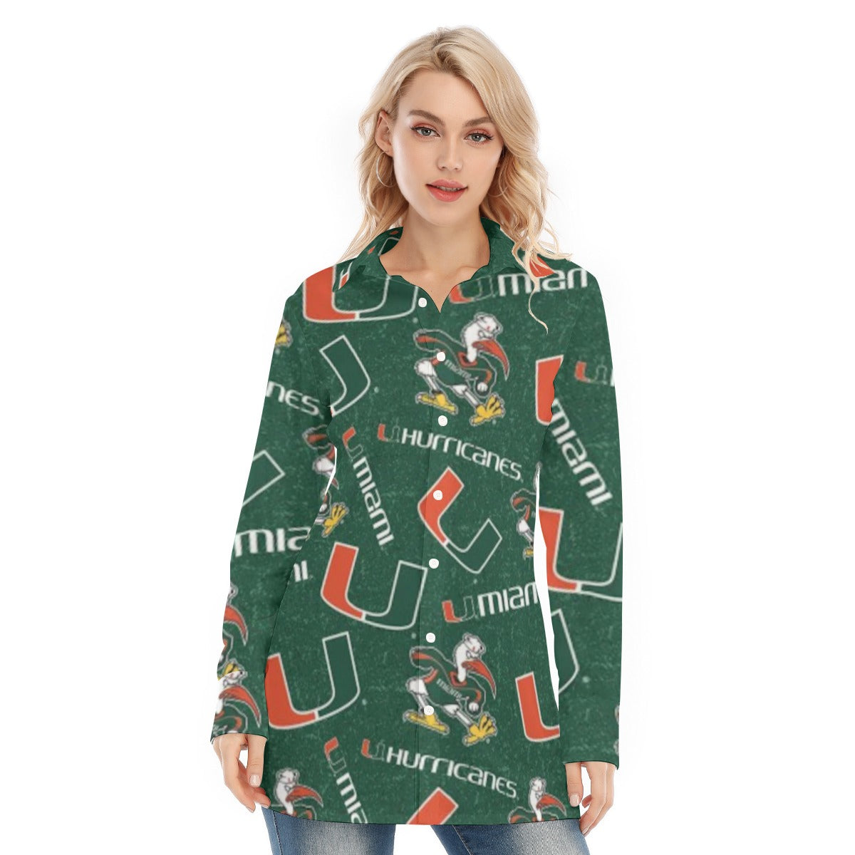 Miami Hurricanes Women's Long Shirt - ACC football apparel varsity sportswear product image 1.0
