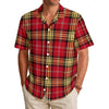 San Francisco Football Plaid Men’s Hawaiian Shirt – Bay Area Game Day Casual Button-Up (150GSM) – nfl fan apparel, lightweight game day shirt, image 1.0