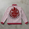 Ohio State - Buckeyes Plaid Jacket – White Red Tailgate Game Day Streetwear for Women