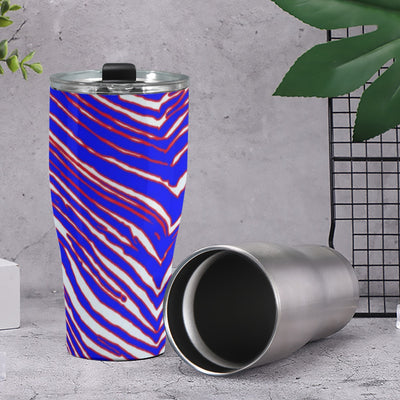 Dark Gray Cone Tumbler 30oz – Red Blue White Zebra Game Day Style