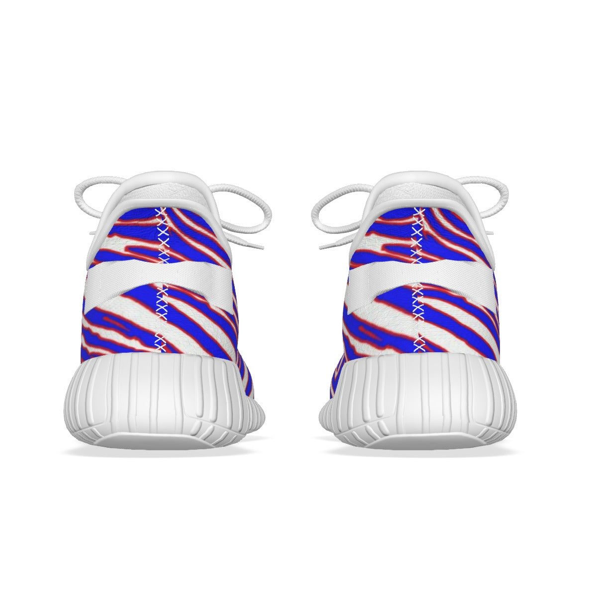 Buffalo football Coconut Shoes – Red Blue White Zebra Game Day Style