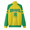 🇧🇷 Brazil Football-Inspired Zip Jacket – Verde Amarela Streetwear Style