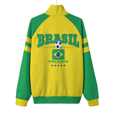 🇧🇷 Brazil Football-Inspired Zip Jacket – Verde Amarela Streetwear Style