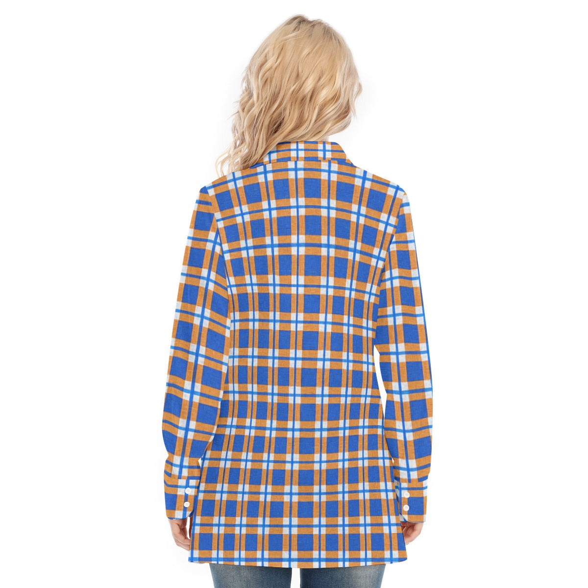 florida gators tartan plaid blue orange  women tartan plaid game day shirt