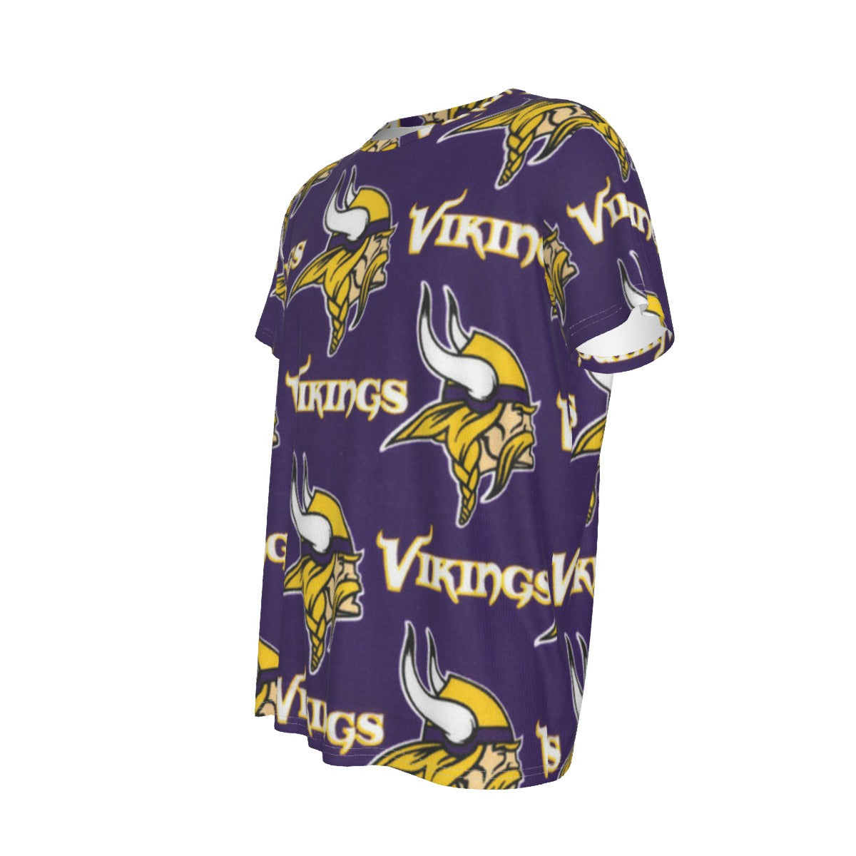 minnesota-vikings-short-sleeve-t-shirt purple gold football outfit back view