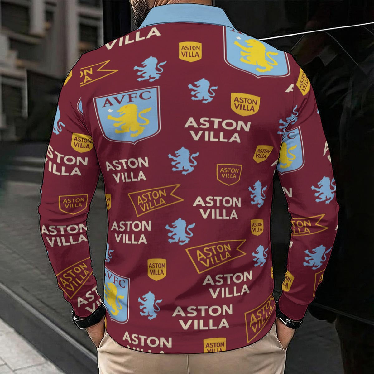 Aston Villa Men's Polo Shirt With Long Sleeve