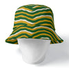 White Smoke Green Bay Football Yellow Green Zebra Double-Side Printing Bucket Hat – Game Day Streetwear
