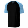 Black Detroit Michigan Varsity T-Shirt – Black and Light Blue Urban Athletic Streetwear tee