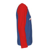 White Smoke Chicago Baseball Blue and Red Shirt – Vintage Script Long Sleeve Raglan Tee