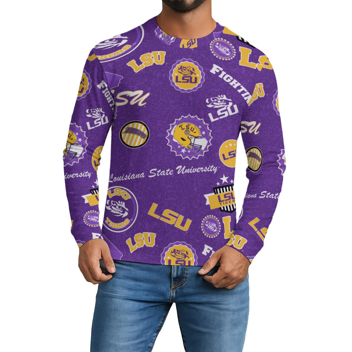 Louisiana State University - Tigers Men's Long Sleeve T-Shirt - Baton Rouge football tee varsity sportswear product image 1.0