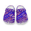 White Smoke Children's Hole Shoes – Red Blue White Zebra Game Day Style