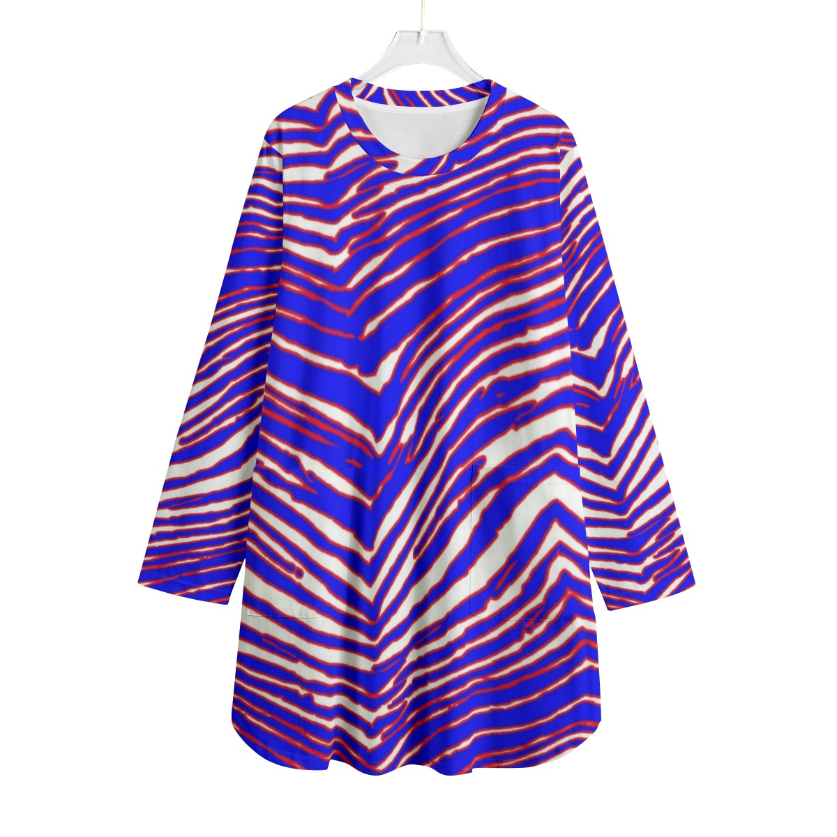 Buffalo football Women's Dress | 180GSM Cotton – Red Blue White Zebra Game Day Style