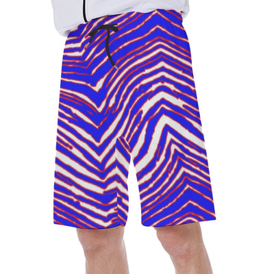 Buffalo Zebra Football Men’s Beach Shorts With Lining – Game Day Summer Comfort – casual fan outfit, sportswear style, image 1.0
