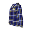 White Smoke Michigan Tartan Plaid Women’s Borg Fleece Hoodie With Half Zip – Maize and Blue Sherpa Ga