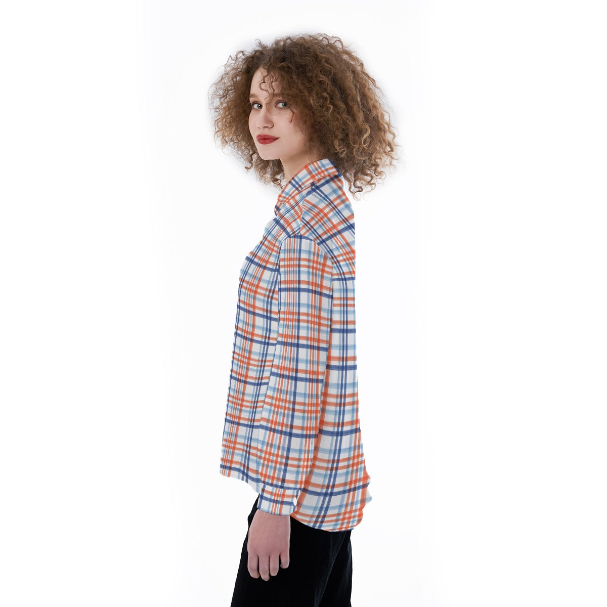 florida gators tartan plaid blue orange  women tartan plaid game day shirt