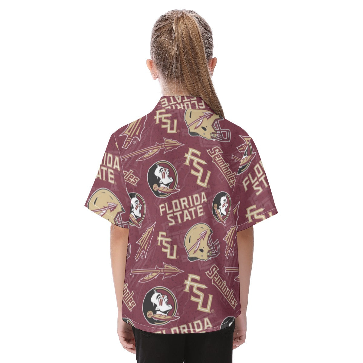 Florida State Seminoles Kid's Hawaiian Vacation Shirt - ACC football apparel varsity sportswear product image 4.0