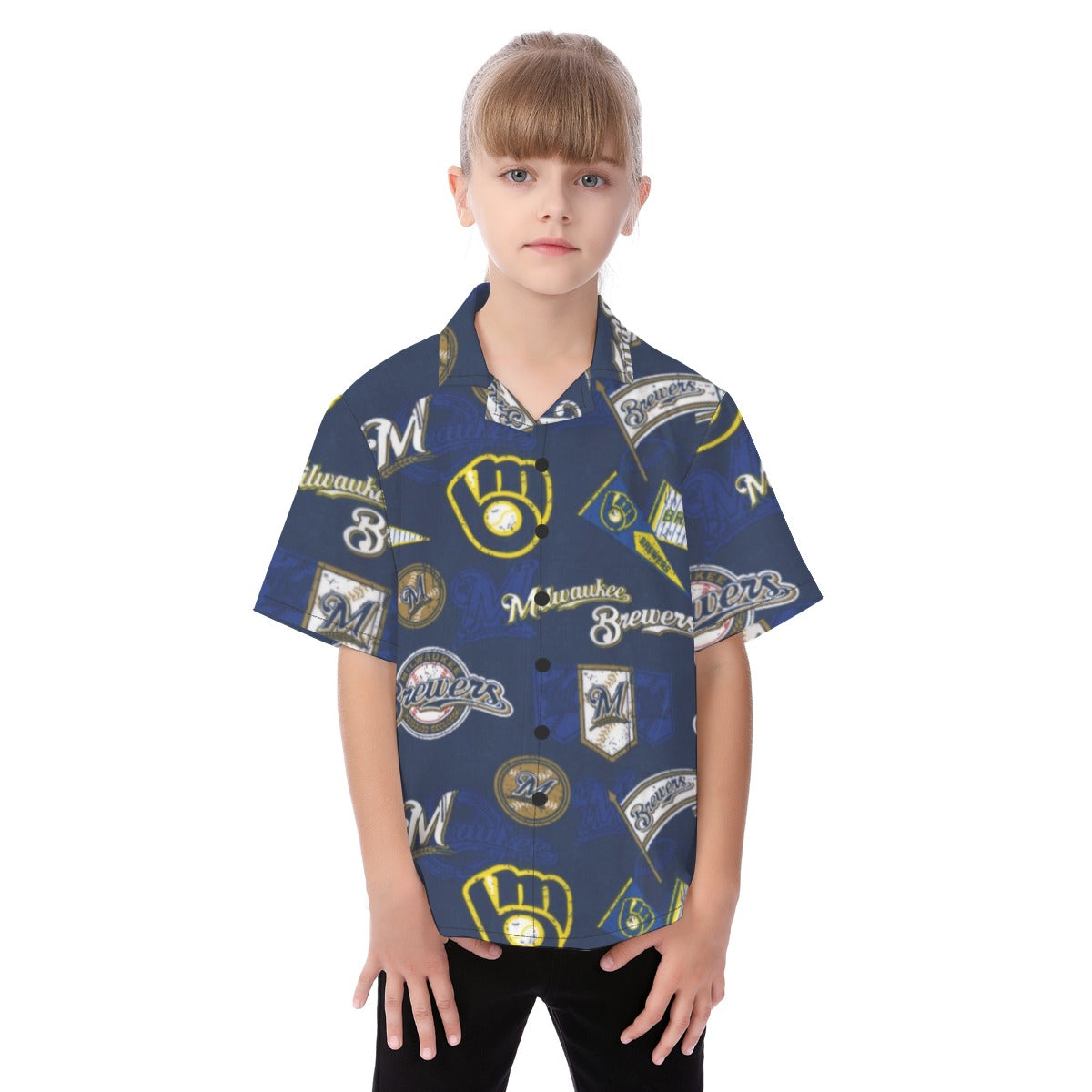 Milwaukee Brewers Kid's Hawaiian Vacation Shirt milwaukee brewers baseball fan apparel game day outfit