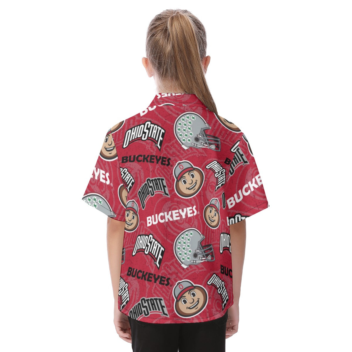 Ohio State Buckeyes Kid's Hawaiian Vacation Shirt White game day varsity apparel