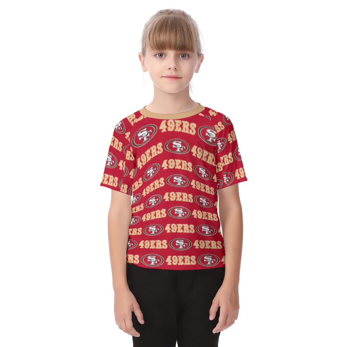 San Francisco 49ers  Kid's Raglan Sleeve T-shirt – casual fan outfit, lightweight game day shirt, image 802