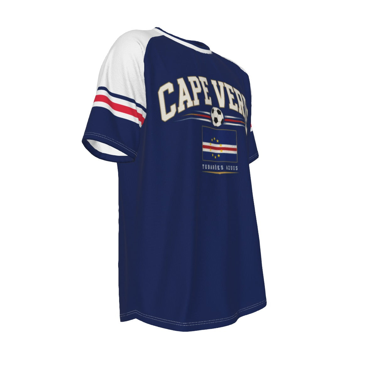 Cape Verde Soccer T-Shirt Blue – Cape Verde Football Shirt Tubarões Azuis Fan Tee streetwear fashion product image 5