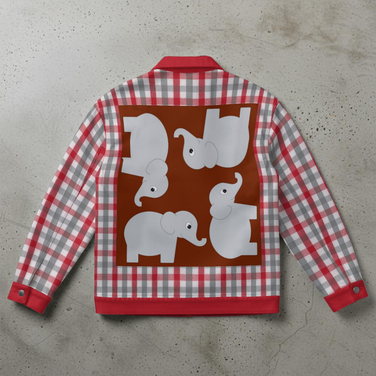 Alabama Crimson Tide Gingham Elephant Game Day Jacket – Trendy Southern Football Streetwear for Women streetwear fashion product image 5