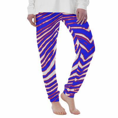 🟥🟦 Women’s Zebra Game Day Pajama Pants | 180GSM – Buffalo-Inspired Retro Football Comfort – fan gear, game day outfit, image 1.0