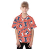 Illinois Urbana - Fighting Illini Kid's Hawaiian Vacation Shirt White varsity sports apparel