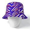 White Smoke Double-Side Printing Bucket Hat – Red Blue White Zebra Game Day Style