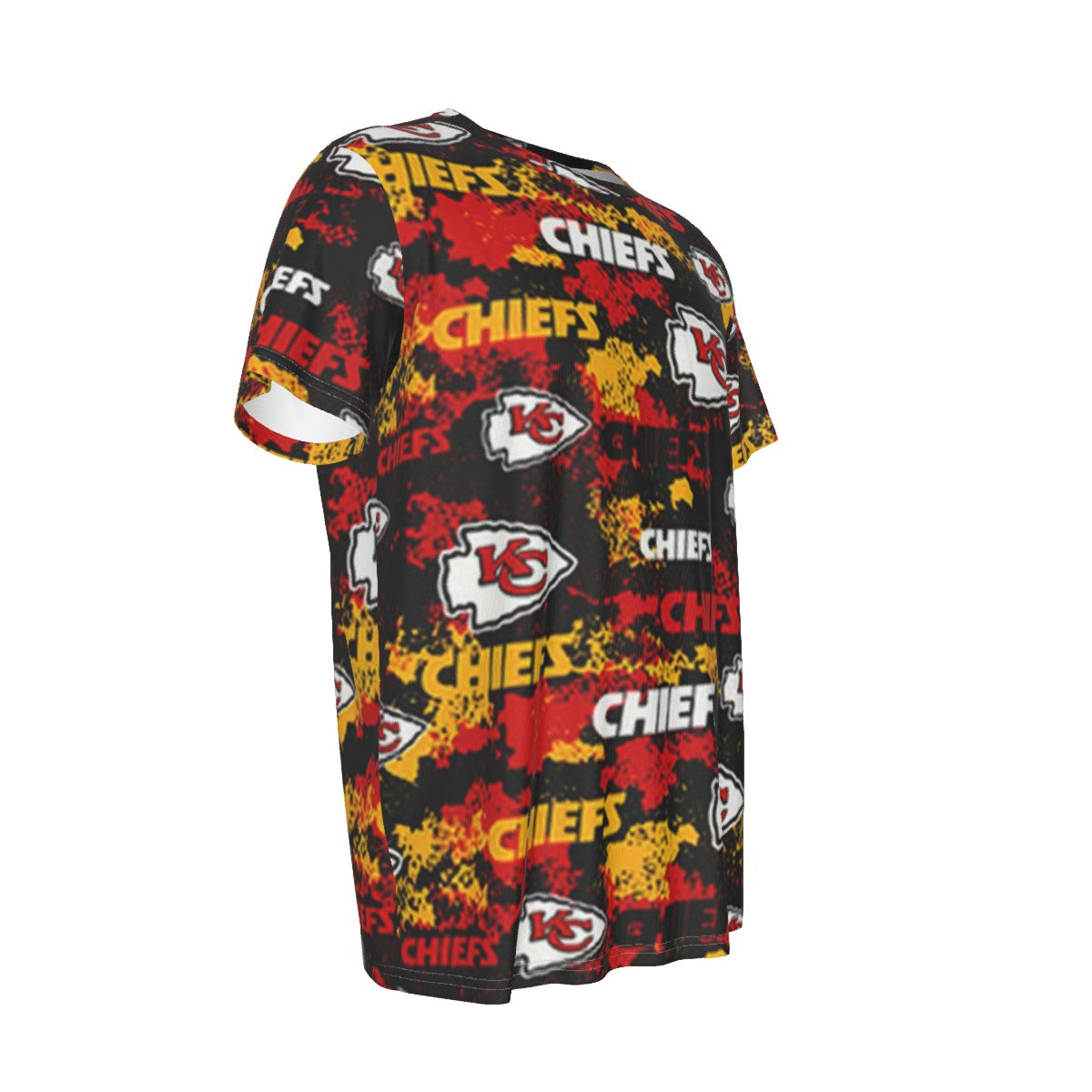 kansas-city-chiefs-mens-round-neck-short-sleeve-t-shirt red gold football outfit image 4.0