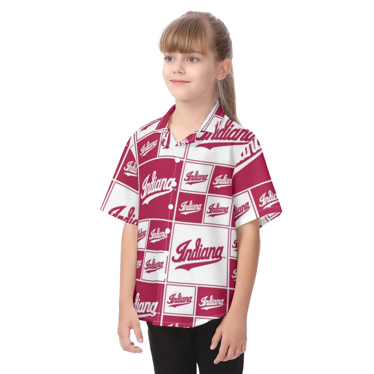 Indiana Hoosiers Kid's Hawaiian Vacation Shirt streetwear fashion product image 3