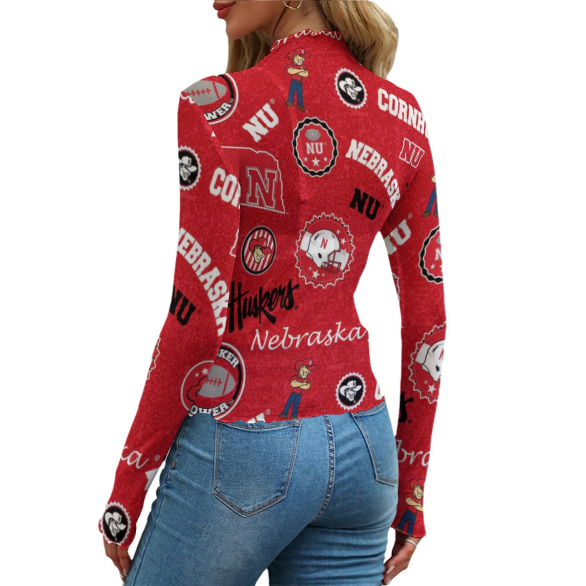 Nebraska Lincoln Cornhuskers Women's Mesh T-shirt - Big Ten football apparel varsity sportswear product image 2.0