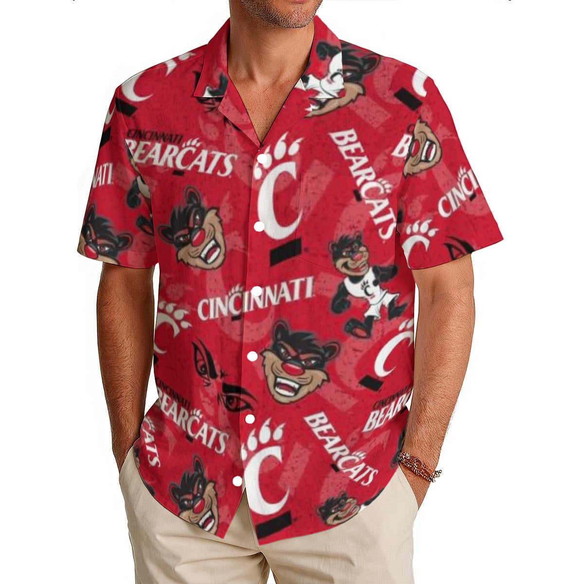 Cincinnati Bearcats Men's Hawaiian Shirt|150GSM varsity sportswear product image 1.0